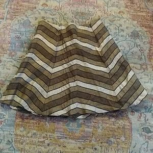 The limited brown chevron print linen skirt 8 nwt
